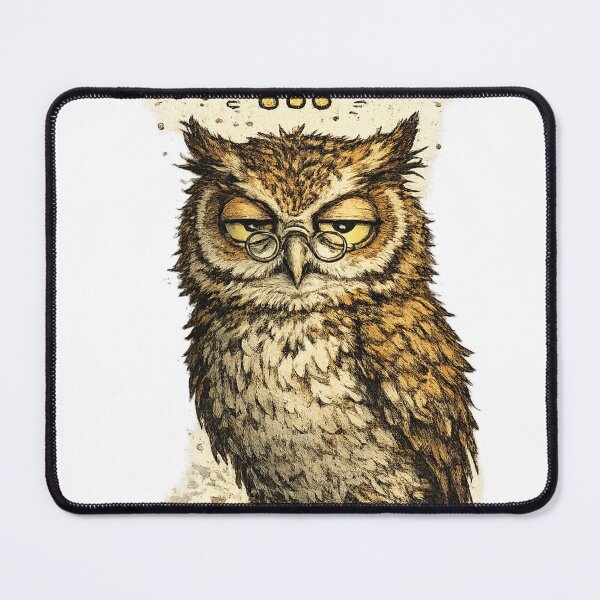 Item preview, Confused Grumpy Owl Question Marks Funny Art – Sarcastic Glasses Owl Humor | Owl Lover Gift designed and sold by irfanshikh.