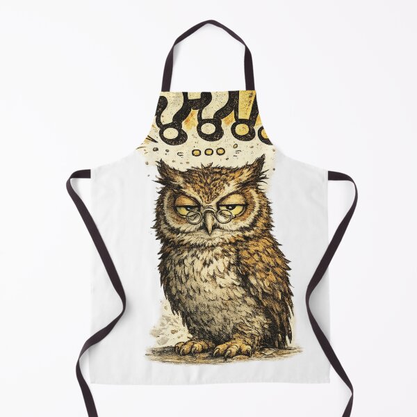 Item preview, Confused Grumpy Owl Question Marks Funny Art – Sarcastic Glasses Owl Humor | Owl Lover Gift designed and sold by irfanshikh.