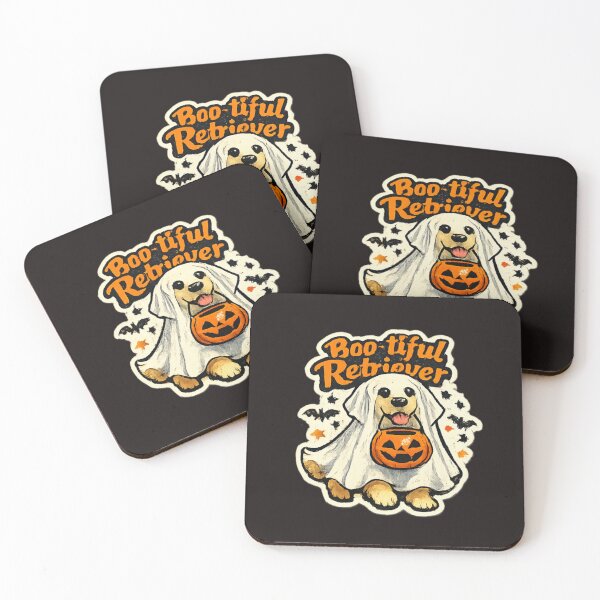 Item preview, Boo-tiful Retriever Ghost Dog Halloween Cute Golden Retriever Sticker designed and sold by PoojaArtLab.