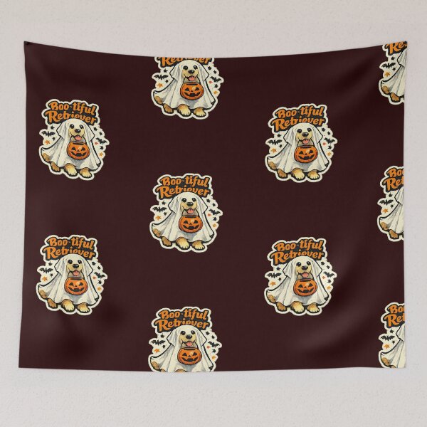 Item preview, Boo-tiful Retriever Ghost Dog Halloween Cute Golden Retriever Sticker designed and sold by PoojaArtLab.