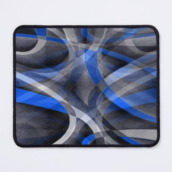Item preview, Eighties Mid Blue On Grey Abstract Curve Pattern designed and sold by taiche.