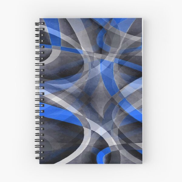 Item preview, Eighties Mid Blue On Grey Abstract Curve Pattern designed and sold by taiche.