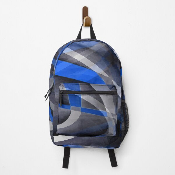 Item preview, Eighties Mid Blue On Grey Abstract Curve Pattern designed and sold by taiche.