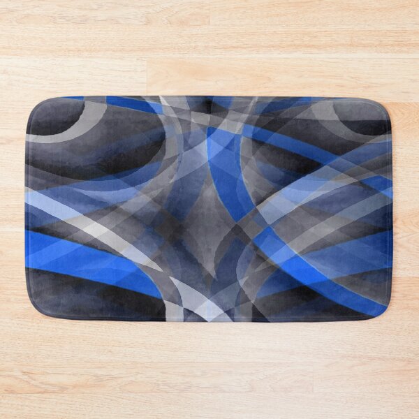 Item preview, Eighties Mid Blue On Grey Abstract Curve Pattern designed and sold by taiche.