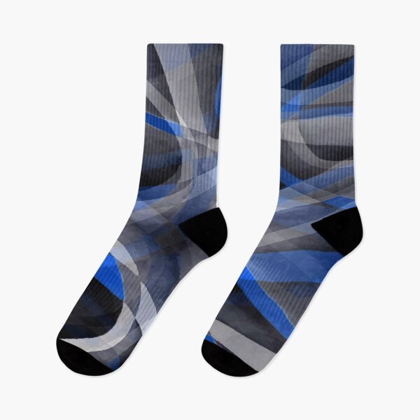Item preview, Eighties Mid Blue On Grey Abstract Curve Pattern designed and sold by taiche.