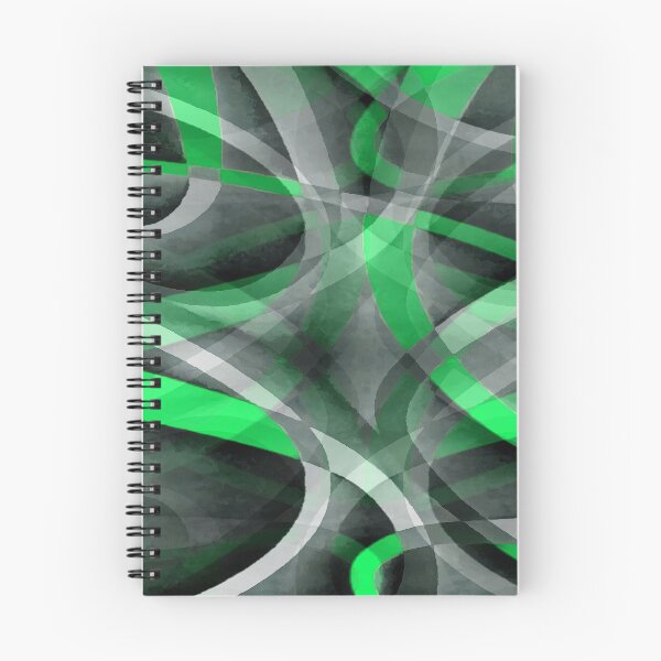 Item preview, Eighties Green On Grey Abstract Curve Pattern designed and sold by taiche.