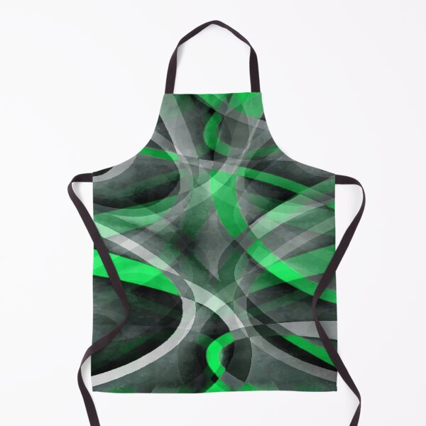 Item preview, Eighties Green On Grey Abstract Curve Pattern designed and sold by taiche.