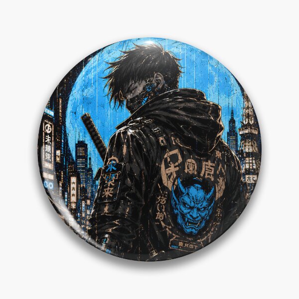 Item preview, Cyberpunk Tokyo Ghost - Urban Samurai Ninja & Oni Mask designed and sold by saamessart.