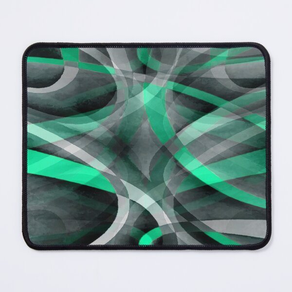 Item preview, Eighties Aqua Green On Grey Abstract Curve Pattern designed and sold by taiche.