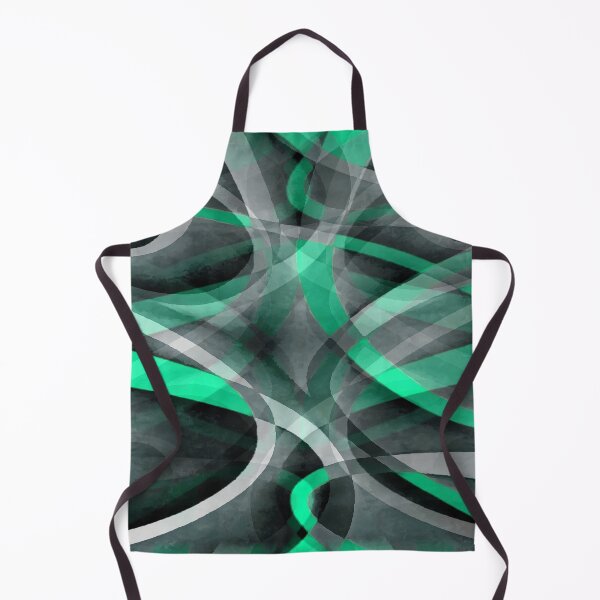 Item preview, Eighties Aqua Green On Grey Abstract Curve Pattern designed and sold by taiche.