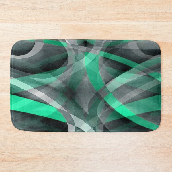 Item preview, Eighties Aqua Green On Grey Abstract Curve Pattern designed and sold by taiche.