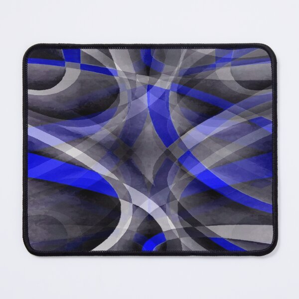 Item preview, Eighties Bright Royal Blue On Grey Abstract Curve Pattern designed and sold by taiche.