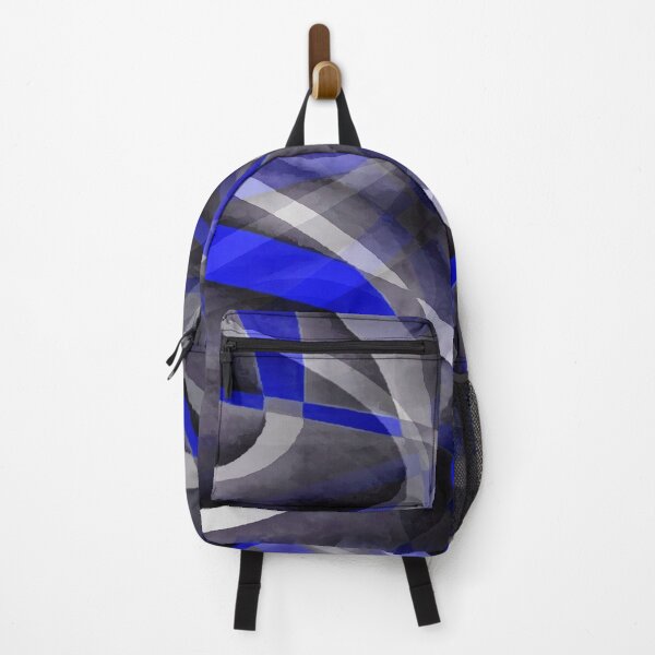 Item preview, Eighties Bright Royal Blue On Grey Abstract Curve Pattern designed and sold by taiche.