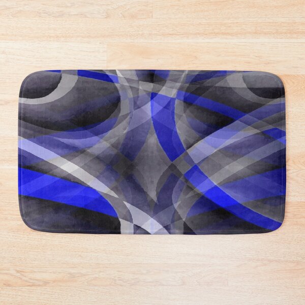 Item preview, Eighties Bright Royal Blue On Grey Abstract Curve Pattern designed and sold by taiche.