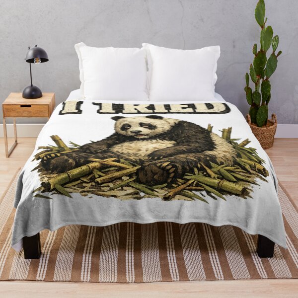 Item preview, I Tried Exhausted Panda Bamboo Funny Art – Relatable Tired Humor | Funny Gift for Students designed and sold by irfanshikh.