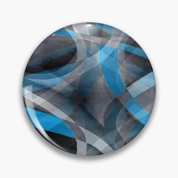 Item preview, Eighties Cerulean Blue On Grey Abstract Curve Pattern designed and sold by taiche.