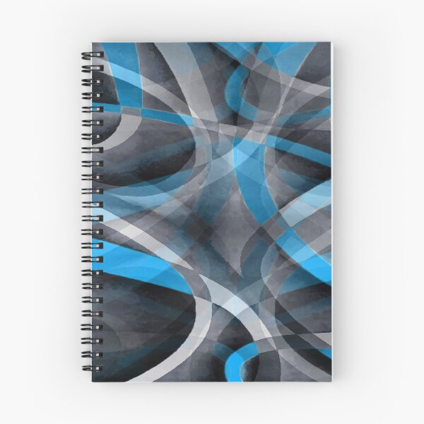 Item preview, Eighties Cerulean Blue On Grey Abstract Curve Pattern designed and sold by taiche.