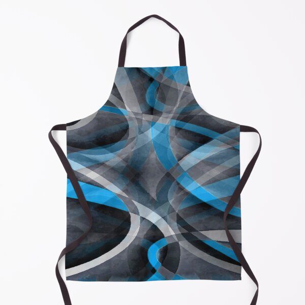 Item preview, Eighties Cerulean Blue On Grey Abstract Curve Pattern designed and sold by taiche.