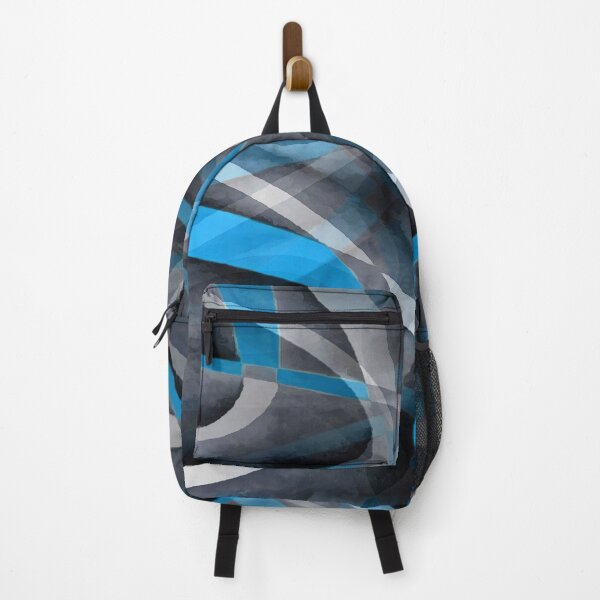 Item preview, Eighties Cerulean Blue On Grey Abstract Curve Pattern designed and sold by taiche.
