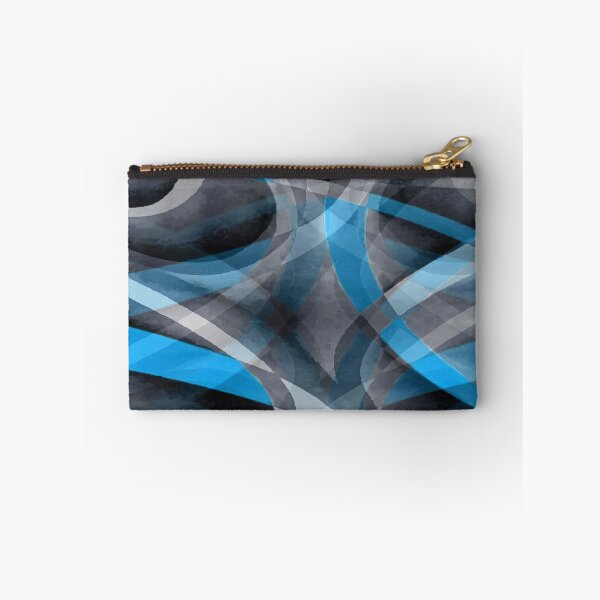 Item preview, Eighties Cerulean Blue On Grey Abstract Curve Pattern designed and sold by taiche.