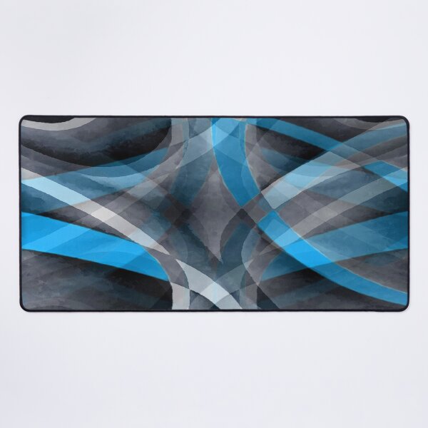 Item preview, Eighties Cerulean Blue On Grey Abstract Curve Pattern designed and sold by taiche.
