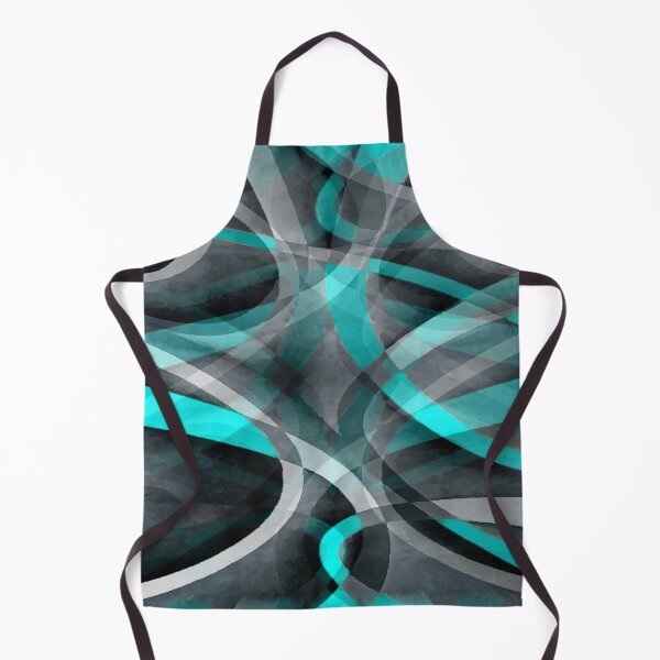 Item preview, Eighties Turquoise On Grey Abstract Curve Pattern designed and sold by taiche.