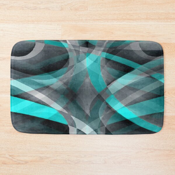 Item preview, Eighties Turquoise On Grey Abstract Curve Pattern designed and sold by taiche.