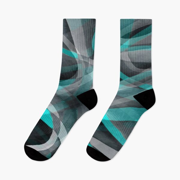 Item preview, Eighties Turquoise On Grey Abstract Curve Pattern designed and sold by taiche.