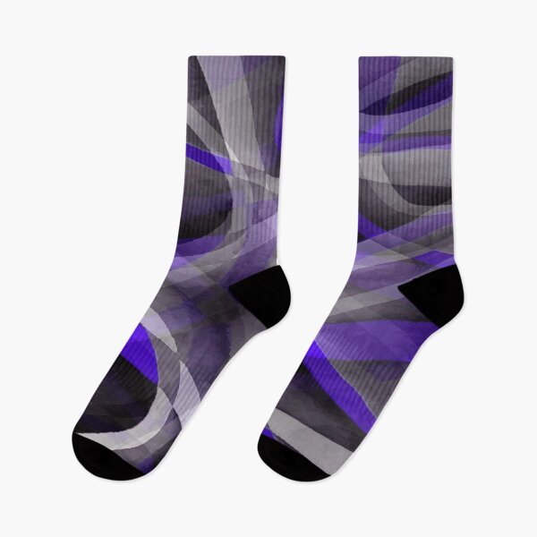 Item preview, Eighties Violet Blue On Grey Abstract Curve Pattern designed and sold by taiche.