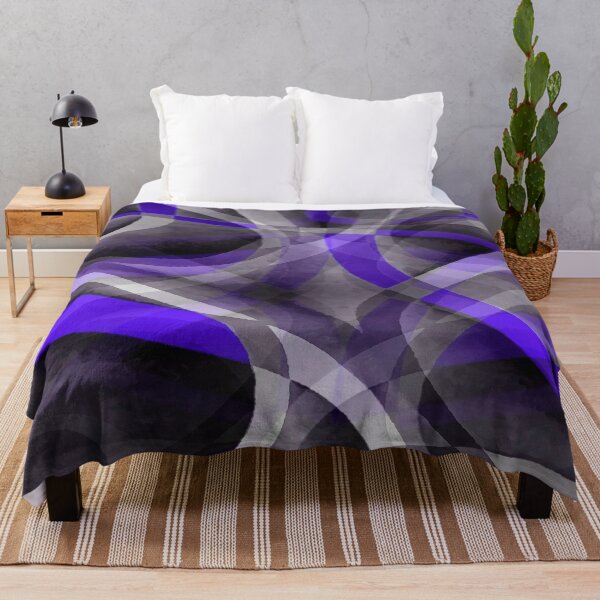 Item preview, Eighties Violet Blue On Grey Abstract Curve Pattern designed and sold by taiche.