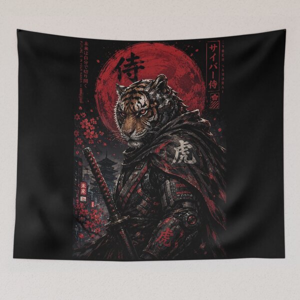 Item preview, Futuristic Cyber Samurai Tiger Warrior designed and sold by Besir26.