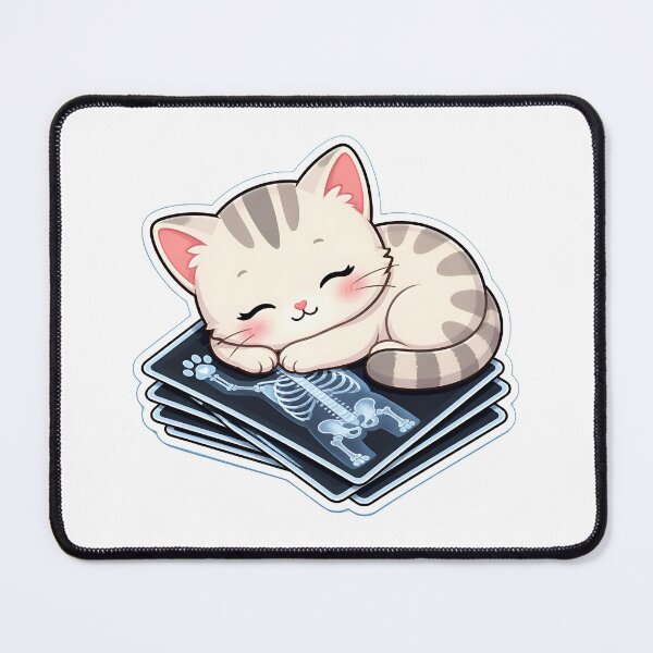 Item preview, A sleepy kawaii kitten taking a nap on veterinary x-ray designed and sold by Bettybee00.