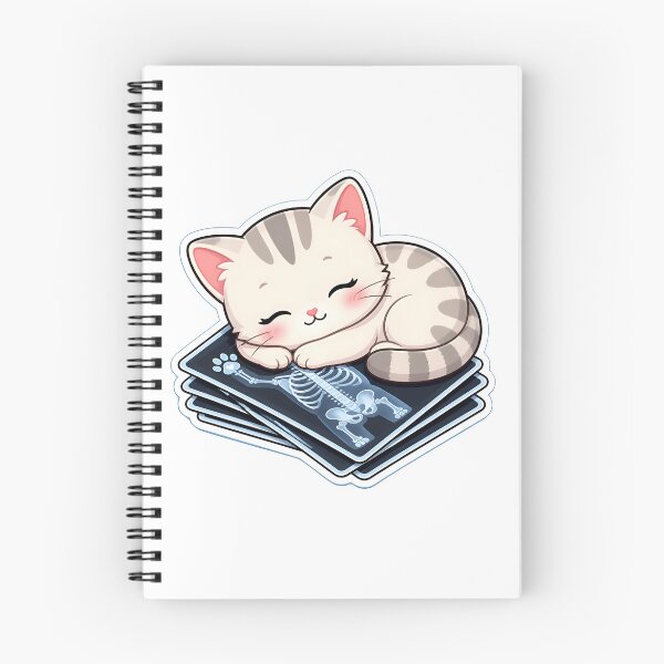 Item preview, A sleepy kawaii kitten taking a nap on veterinary x-ray  designed and sold by Bettybee00.