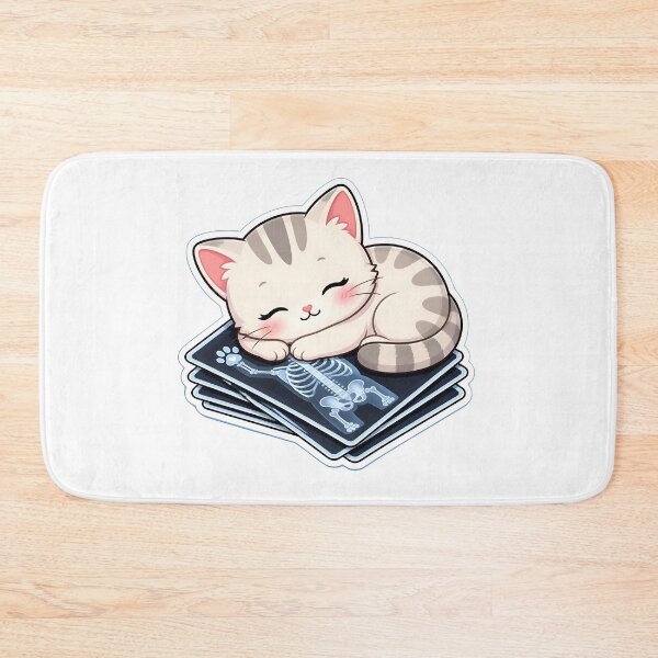 Item preview, A sleepy kawaii kitten taking a nap on veterinary x-ray  designed and sold by Bettybee00.