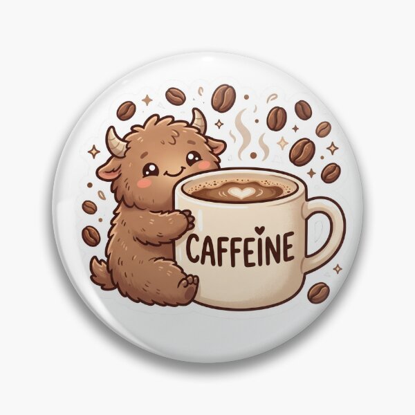 Item preview, Cute Caffeine Monster Coffee Lover Sticker designed and sold by Pixel Analytics.