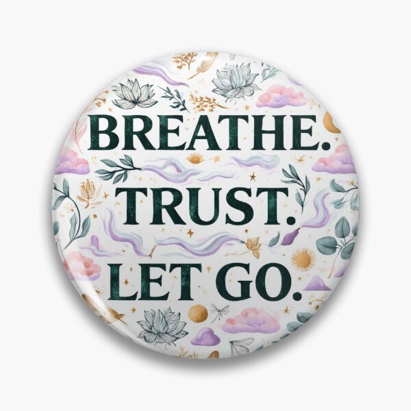 Item preview, Breathe Trust Let Go Typography – Elegant Yoga Wellness Pattern designed and sold by OpenDreamArts.