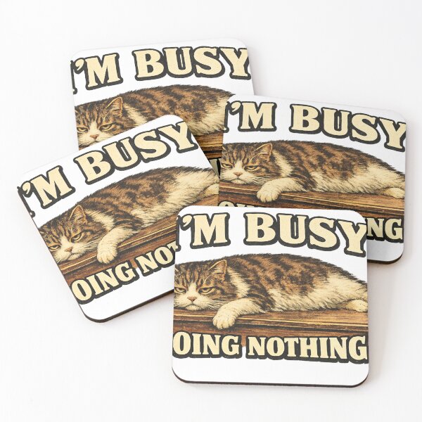 Item preview, Im Busy Doing Nothing Grumpy Flat Cat Shelf Art – Funny Lazy Cat Humor | Cat Lover Gift designed and sold by irfanshikh.