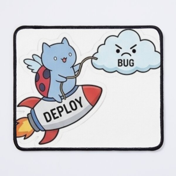 Item preview, Funny Programmer Gift Deploy Bug Cat Kawaii Developer Humor Shirt designed and sold by Dev Mode.