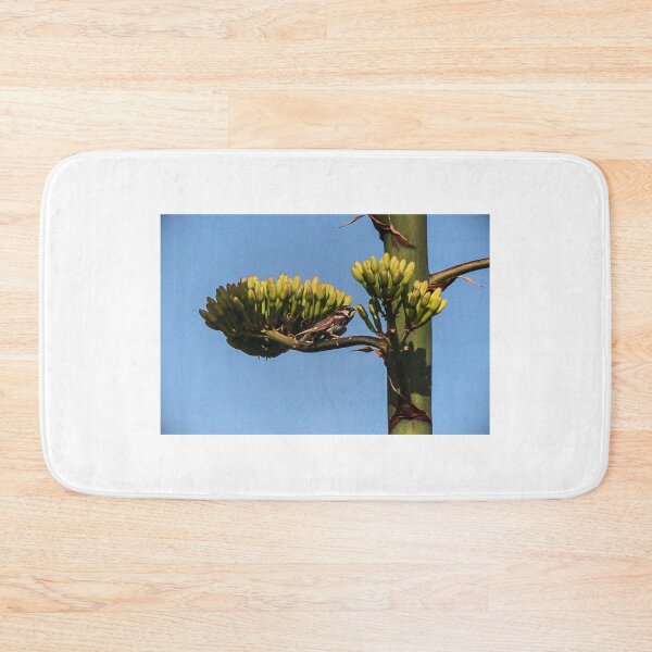 Item preview, Small Songbird Perched On Agave Flower Buds Against A Clear Blue Sky In Daylight designed and sold by Nmallia.
