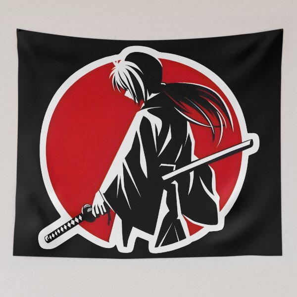 Item preview, The Silent Battosai - Himura Kenshin Minimalist Samurai Vector Art designed and sold by Teenkai.