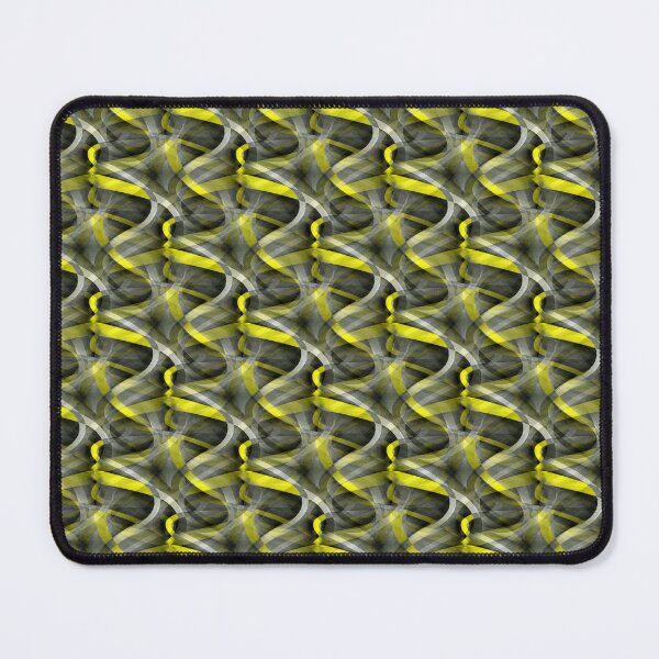 Item preview, Eighties Beautiful Yellow On Grey Abstract Curve Repeat Pattern designed and sold by taiche.