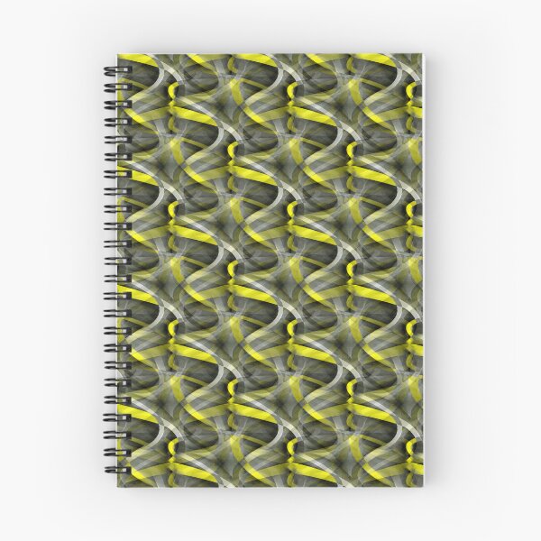 Item preview, Eighties Beautiful Yellow On Grey Abstract Curve Repeat Pattern designed and sold by taiche.