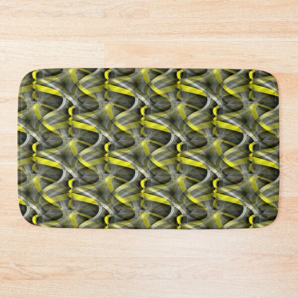 Item preview, Eighties Beautiful Yellow On Grey Abstract Curve Repeat Pattern designed and sold by taiche.