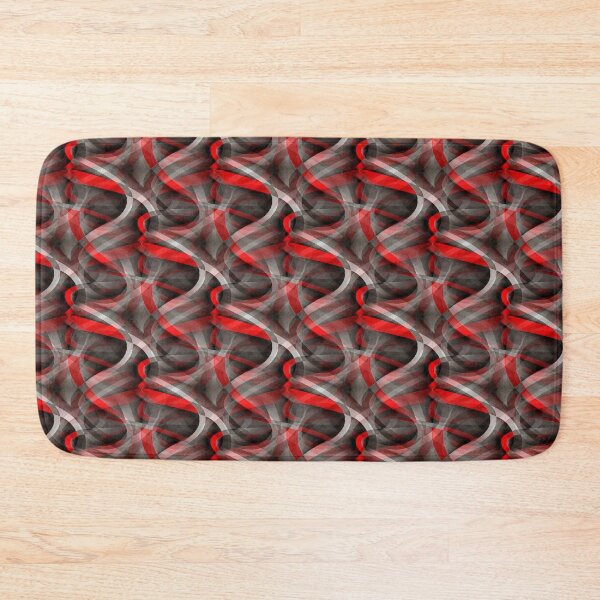 Item preview, Eighties Red On Grey Abstract Curve Repeat Pattern designed and sold by taiche.