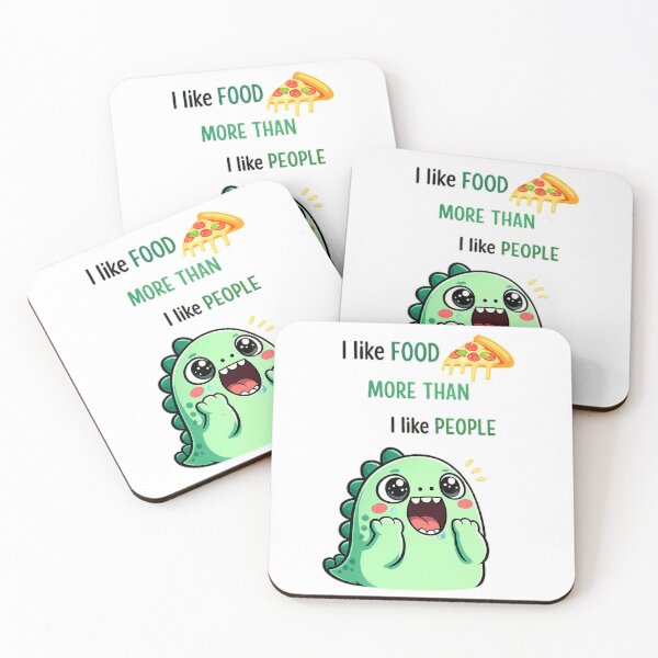 Item preview, I Like Food More Than People Cute Dinosaur Sticker designed and sold by Dash's .