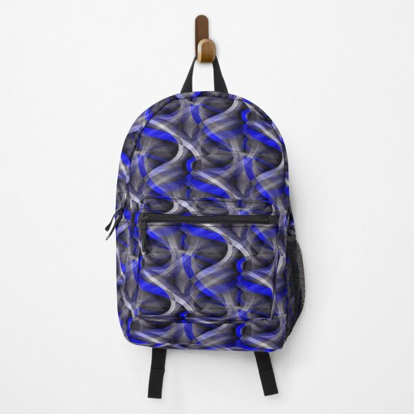Item preview, Eighties Bright Blue On Grey Abstract Curve Repeat Pattern designed and sold by taiche.