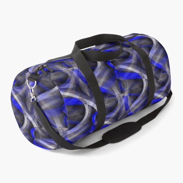Item preview, Eighties Bright Blue On Grey Abstract Curve Repeat Pattern designed and sold by taiche.