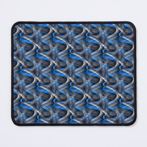 Item preview, Eighties Beautiful Blue On Grey Abstract Curve Repeat Pattern designed and sold by taiche.