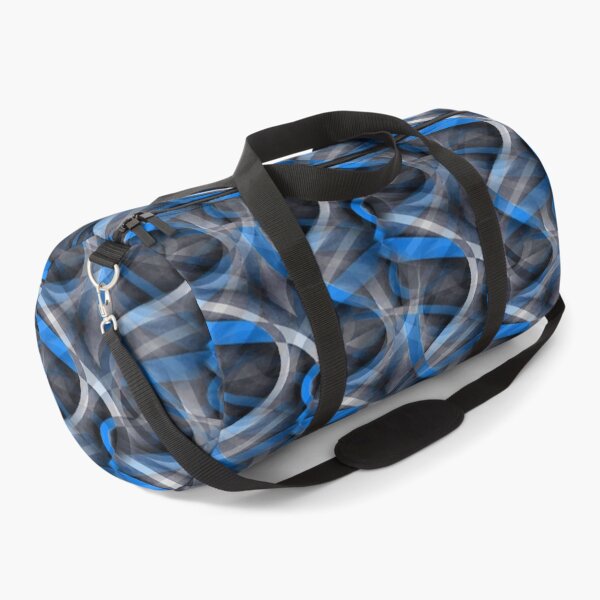 Item preview, Eighties Beautiful Blue On Grey Abstract Curve Repeat Pattern designed and sold by taiche.