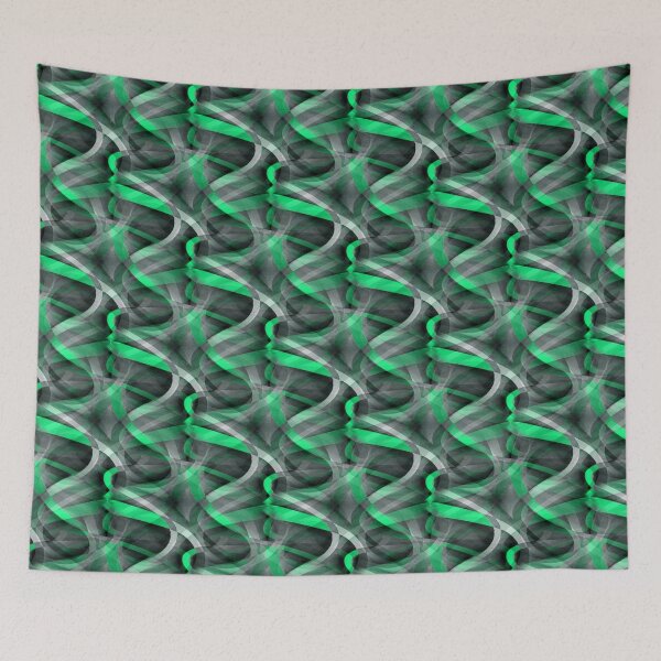 Item preview, Eighties Pale Green On Grey Abstract Curve Repeat Pattern designed and sold by taiche.